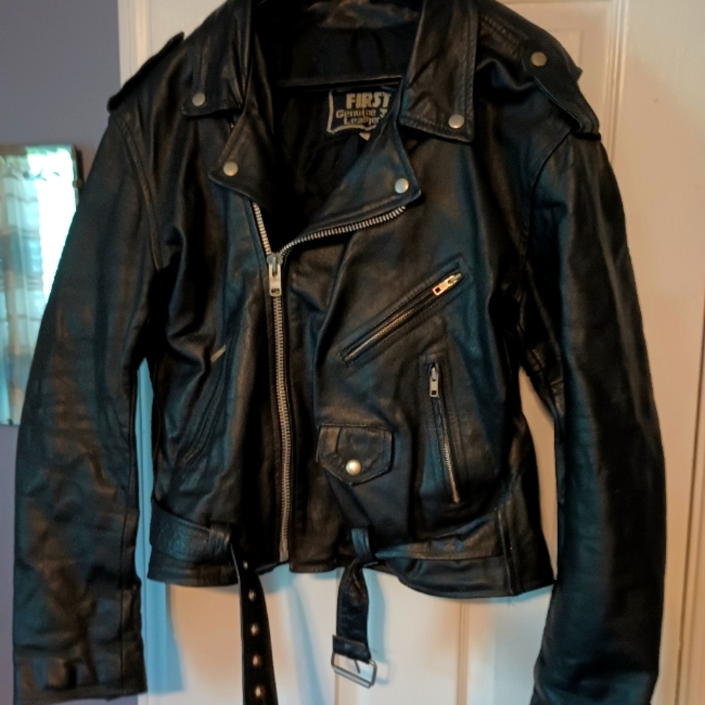 Leather Motorcycle jacket Black